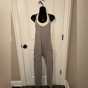 Light Grey Stretchy Overalls. Size 0